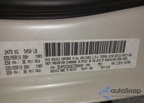 2013 Dodge Journey Crew from USA, damaged, VIN 3C4PDCDGXDT590454